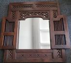 Houten spiegel met luiken antiek, Huis en Inrichting, Ophalen, Zo goed als nieuw, 75 tot 100 cm, Minder dan 100 cm