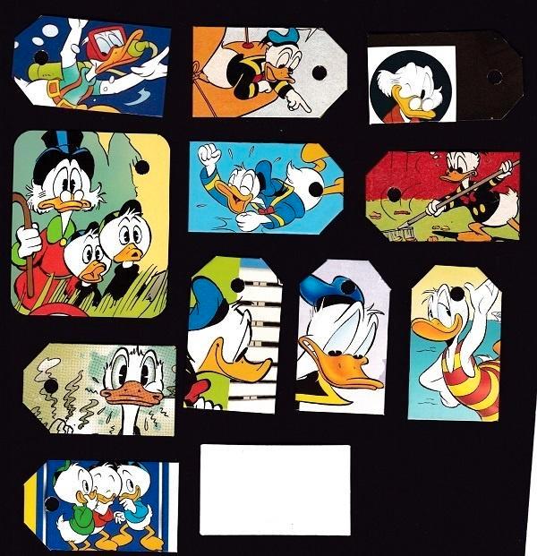0102) donald duck labeltjes, Verzamelen, Disney, Zo goed als nieuw, Overige typen, Donald Duck, Ophalen of Verzenden