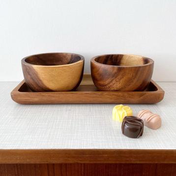 houten BAKJES snackbakjes acacia hout fairtrade schalen  beschikbaar voor biedingen