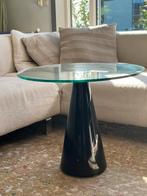 Bijzettafel glas, Huis en Inrichting, Tafels | Bijzettafels, 45 tot 60 cm, Minder dan 55 cm, Rond, Ophalen of Verzenden