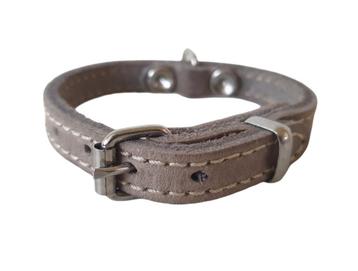 JACK AND VANILLA Halsband Vetleder Grijs Nek 15-19 cm KOOPJE beschikbaar voor biedingen