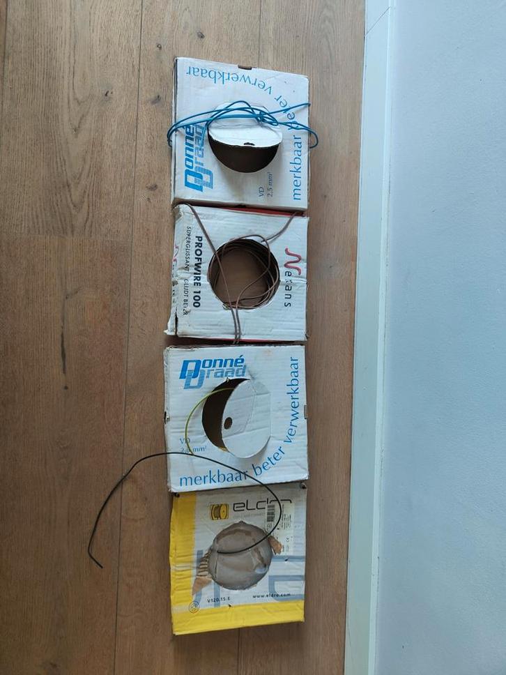 Elektra Draad - Diverse Kleuren en Lengtes, Doe-het-zelf en Verbouw, Elektra en Kabels, Gebruikt, Kabel of Snoer, Ophalen of Verzenden