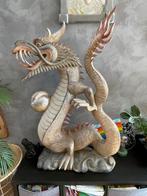 Hele grote Chinese draak hout houtsnijwerk, Antiek en Kunst, Kunst | Beelden en Houtsnijwerken, Ophalen