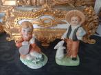 Twee porseleinen beeldjes bisque, Ophalen of Verzenden