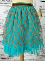 Gucci GG turquoise tule rok maat 3 (95-115 cm) NIEUW, Meisje, Gucci, Jurk of Rok, Gucci