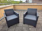 Loungeset Leenbakker antraciet bank met 2 x stoel, Tuin en Terras, Tuinsets en Loungesets, Ophalen, Zo goed als nieuw, Bank