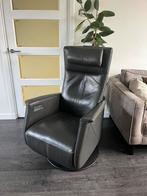 Prominent Elektrische Relaxfauteuil Grijs Leer L Vol Optie, Huis en Inrichting, Fauteuils, Minder dan 50 cm, Minder dan 75 cm