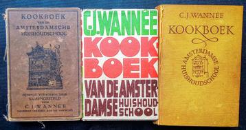 3x Kookboek A'damse huishoudschool - Wannée (1931-55) €12 beschikbaar voor biedingen