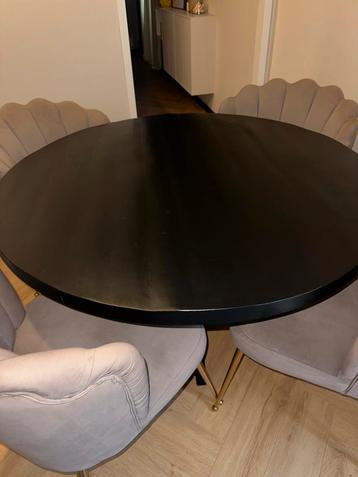 Zwarte ronde eettafel - 120cm beschikbaar voor biedingen