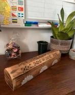 Houten wierookbrander / bewaardoos met mandala opdruk, Huis en Inrichting, Ophalen of Verzenden, Gebruikt
