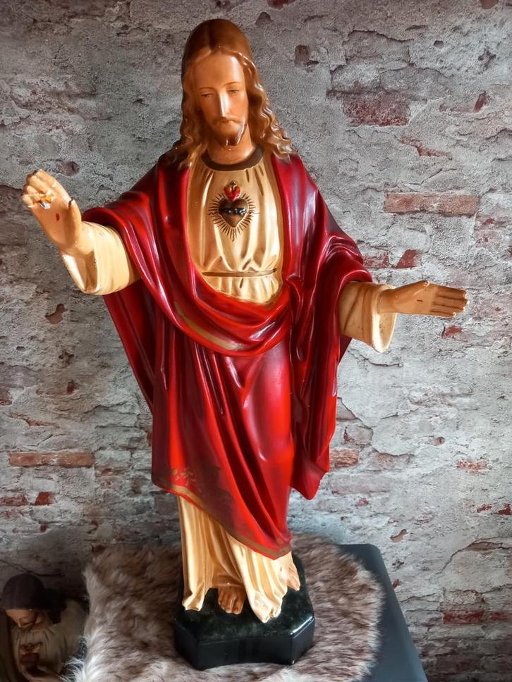 Antiek brocant kerkbeeld Jezus  zeer mooi groot, Antiek en Kunst, Antiek | Religie, Ophalen