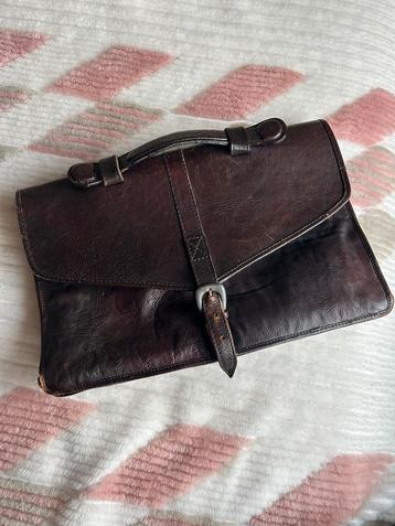 Leren aktetas/schooltas - Hidesign - vintage beschikbaar voor biedingen