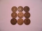 9 munten Spanje 1 peseta 1944/1947/1963/1966, Ophalen of Verzenden, Overige landen, Setje