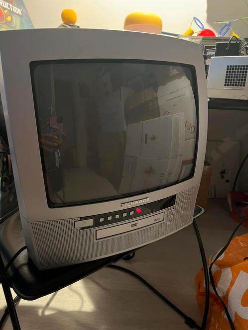 Retro Techwood CRT-TV met ingebouwde DVD-speler, Audio, Tv en Foto, Vintage Televisies, Gebruikt, Minder dan 40 cm, Overige merken