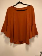 Zara volant top blouse bloesje oranje l 44 zgan, Zara, Oranje, Maat 42/44 (L), Ophalen of Verzenden
