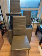 6 grijze stoelen te koop - ophalen, Gebruikt, Ophalen of Verzenden, Metaal, Grijs