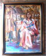 Modern en vrolijk schilderij - Koninginnedag ?  - acryl, Ophalen