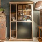 Vitrinekast, Ophalen, Landelijk modern, 100 tot 150 cm, Glas