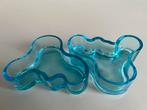 2 Iittala Fins Design Savoy Schaal Light Blue Aalto 10x10 cm, Ophalen of Verzenden, Zo goed als nieuw, Overige vormen, Glas