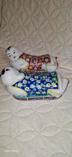 Twee Chinees porselein beeldjes 15 cm, Verzamelen, Ophalen of Verzenden, Zo goed als nieuw, Mens
