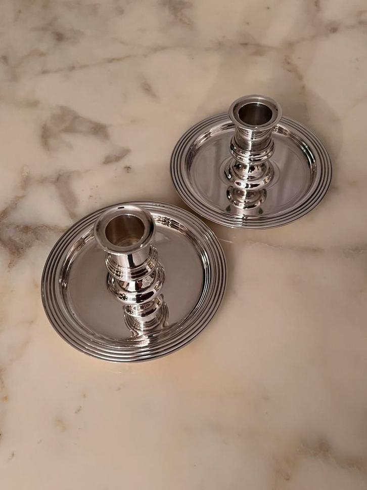 Christoffle France kandelaars vintage, Antiek en Kunst, Antiek | Goud en Zilver, Zilver, Verzenden