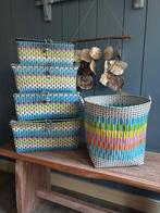 Super leuke kleurrijke manden, Ophalen, Zo goed als nieuw, Rond, Riet