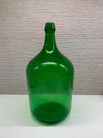 Mooie grote groene fles vaas wijnfles, Minder dan 50 cm, Groen, Glas, Zo goed als nieuw