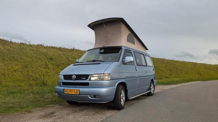 Volkswagen California T4  2.5 131pk  2002 Blauw, Caravans en Kamperen, Campers, Particulier, Diesel, Ophalen