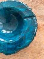 Bijzonder unieke vintage brutalist azuur blauwe albast asbak, Huis en Inrichting, Ophalen of Verzenden, Zo goed als nieuw