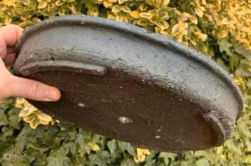Bonsai schaal handgemaakt JPC bruin ongeglazuurd 37,5x30,6 beschikbaar voor biedingen