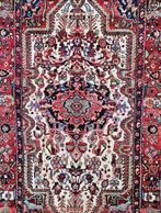 Handgeknoopt Perzisch wol Hamadan tapijt medallion 145x223cm, Gebruikt, 100 tot 150 cm, Crème, 200 cm of meer