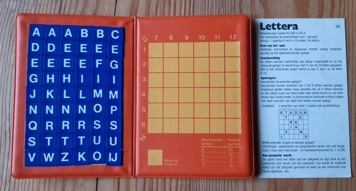 Lettera Ravensburger Bordspel, reisspel, Hobby en Vrije tijd, Gezelschapsspellen | Bordspellen, Zo goed als nieuw, Een of twee spelers