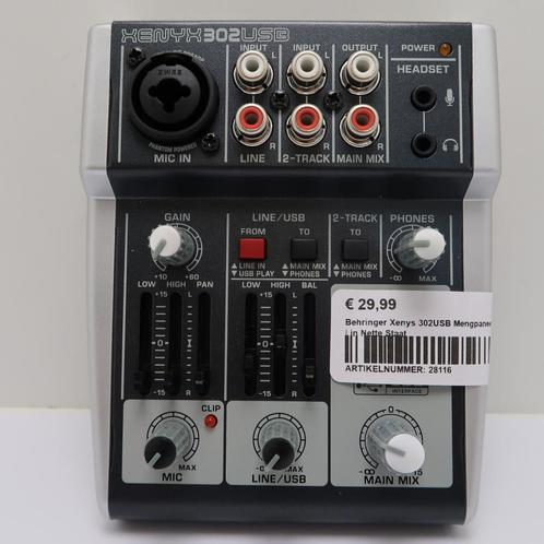 Behringer Xenys 302USB Mengpaneel | in Nette Staat, Muziek en Instrumenten, Mengpanelen, Zo goed als nieuw