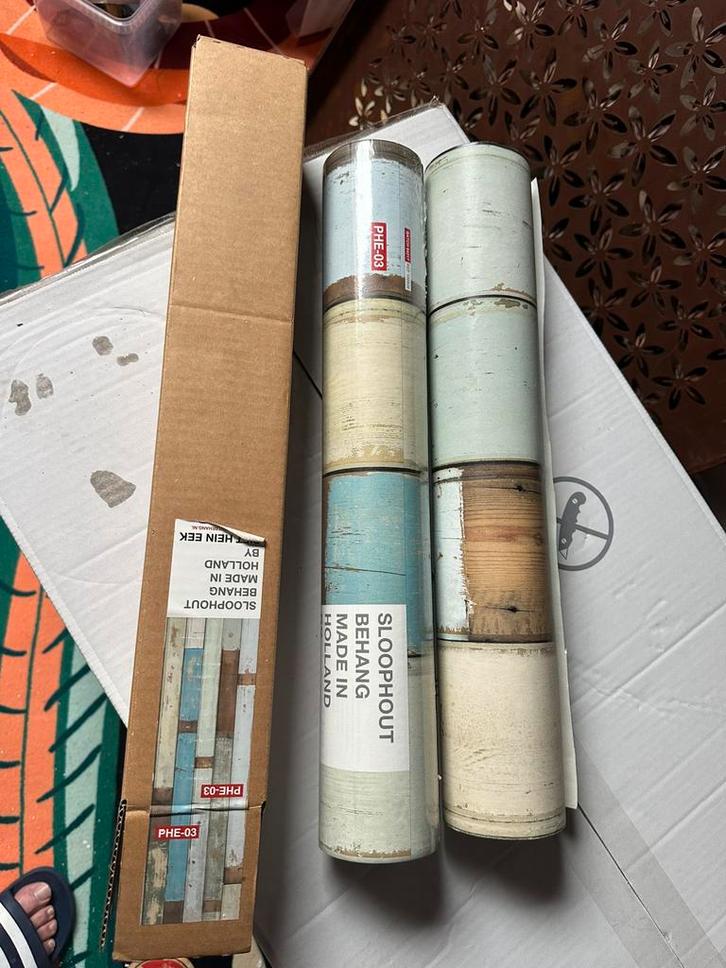 Piet hein eek sloophout behang, Huis en Inrichting, Stoffering | Behang, minder dan 10 m², Ophalen of Verzenden