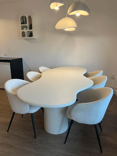 Japandi eettafel, Huis en Inrichting, Tafels | Eettafels, Nieuw, 50 tot 100 cm, 200 cm of meer, Vijf personen of meer, Ovaal, Ophalen