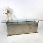 Belgo Chrom Jaren 70 dressoir of barmeubel in rvs/verguld., Ophalen, Gebruikt