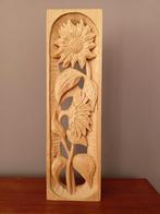 Houtsnijwerk Zonnebloem Handwerk, Antiek en Kunst, Ophalen of Verzenden