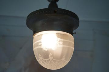 antiek art deco hanglamp guirlande glas metaal beschikbaar voor biedingen