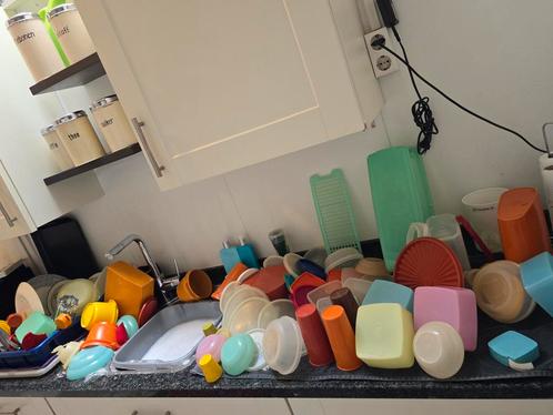 Plastic bakken Tuppeware vintage oranje geel opbergdozen, Huis en Inrichting, Keuken | Keukenbenodigdheden, Gebruikt, Ophalen of Verzenden