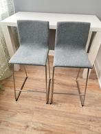 IKEA Bartafel met 2 Barkrukken - Wit Glans, Gebruikt, Met voetsteun, Ophalen of Verzenden, 90 cm of meer