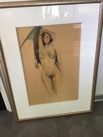 Aquarel - Lucienne door Bob ten Hoope - Blaricum beschikbaar voor biedingen