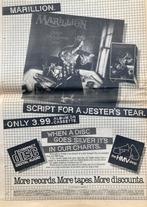 Paginagrote A3 advertentie MARILLION Script For A Jesters, Ophalen of Verzenden
