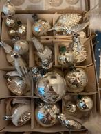 20 glazen zilveren oude vintage kerstballen en ornamenten, Diversen, Kerst, Ophalen, Gebruikt