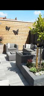 Tuinset grijs 2 stoelen bank tafel, Tuin en Terras, Ophalen, 5 zitplaatsen, Kunststof, Gebruikt