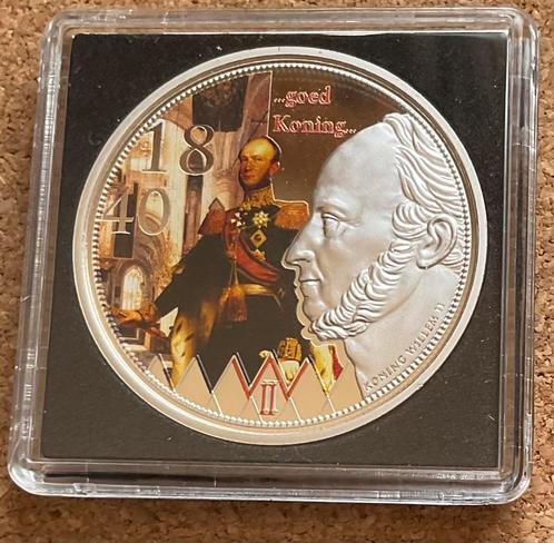 Penning - Koning Willem II  Ingehuldigd op 28 November 1840, Postzegels en Munten, Penningen en Medailles, Overige materialen
