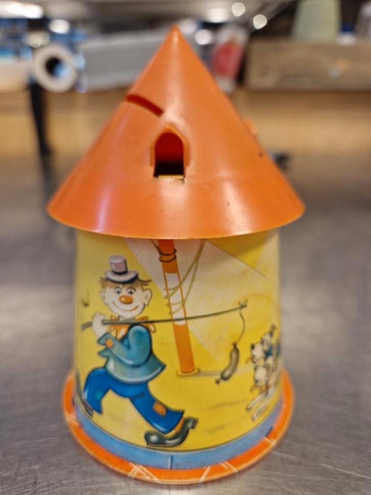Vintage Spaarpot met Clown en Honden, Antiek en Kunst, Antiek | Speelgoed, Ophalen of Verzenden