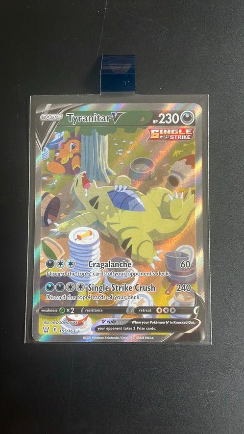 Tyranitar V 155/163, Hobby en Vrije tijd, Verzamelkaartspellen | Pokémon, Zo goed als nieuw, Losse kaart, Ophalen of Verzenden