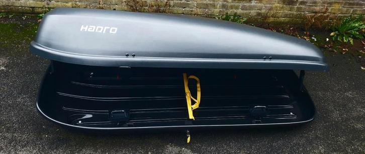 Mooie grote Hapro Probox 560 EF XL zwarte dakkoffer skibox, Auto diversen, Dakkoffers, Zo goed als nieuw, Ophalen of Verzenden