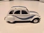 Citroen 2cv 6 1/43 wit met blauwe strepen, Ophalen of Verzenden, Gebruikt, Auto, Norev