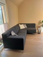 Mooie antraciet hoekbank met chromen poten, Huis en Inrichting, Ophalen, Gebruikt, Stof